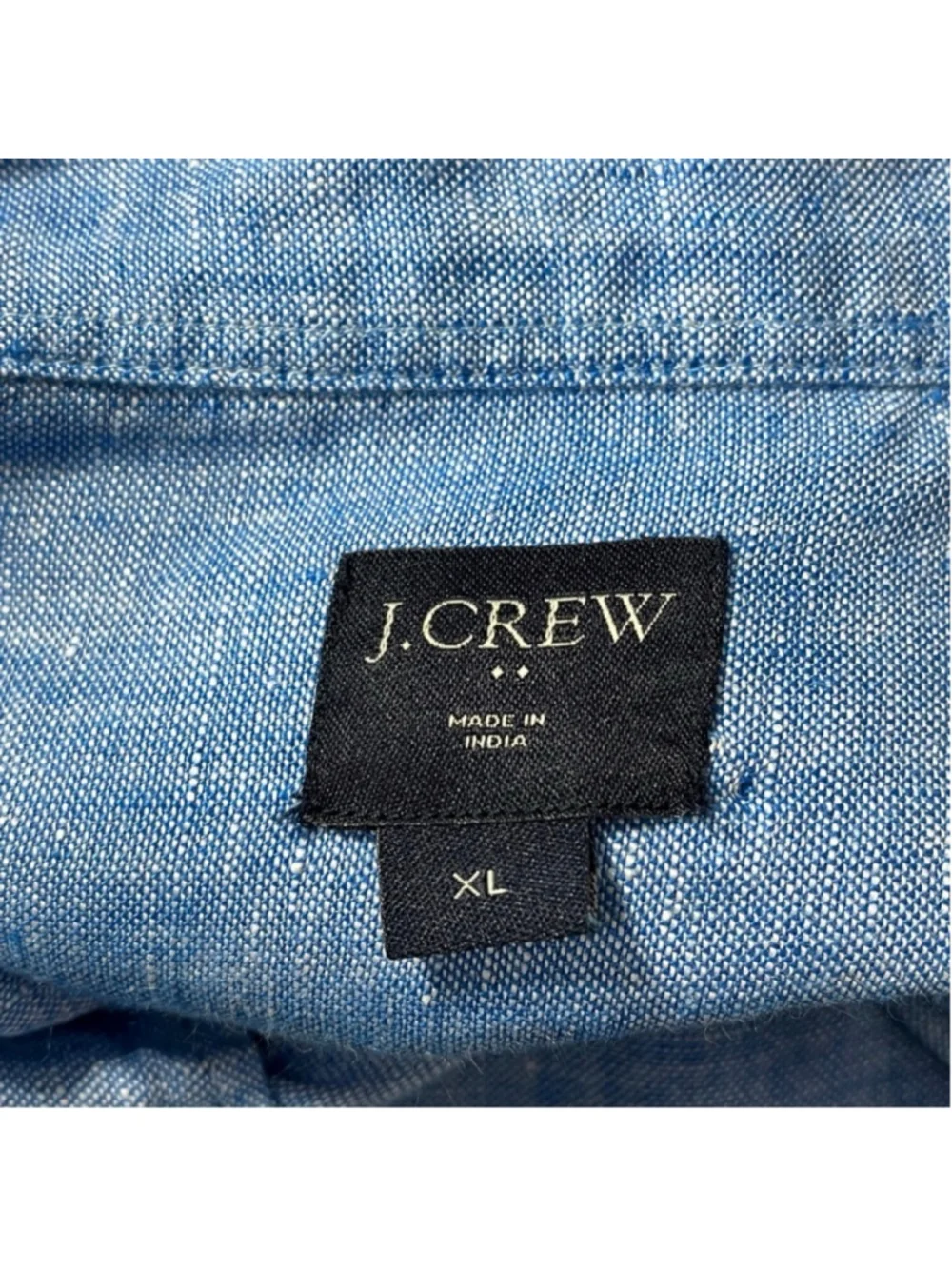 J.Crew 100% Linen Button Front Shirt Men’s XL Blue Short Sleeve Summer Casual